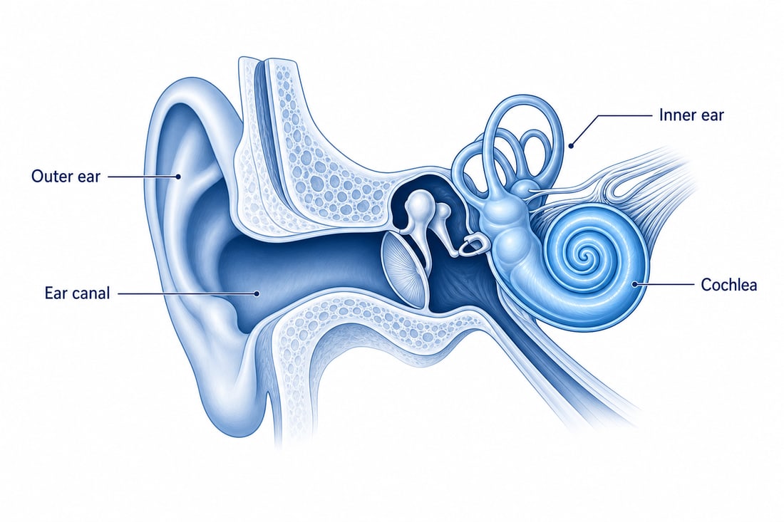 Cross-section of the human ear